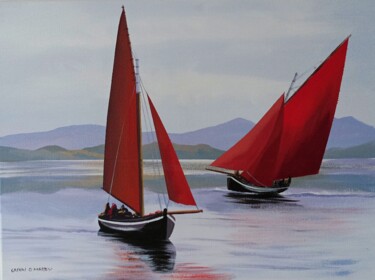 Malerei mit dem Titel "Racing hookers" von Cathal O Malley, Original-Kunstwerk, Acryl