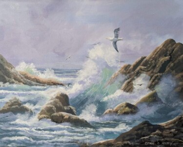 Painting titled "Western waves" by Cathal O Malley, Original Artwork, Acrylic