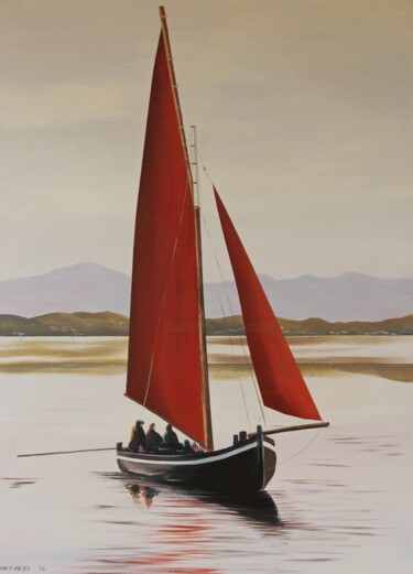 Painting titled "Sailing to the west," by Cathal O Malley, Original Artwork, Acrylic