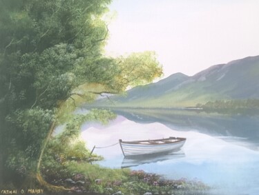 Peinture intitulée "Kylemore lake,," par Cathal O Malley, Œuvre d'art originale, Acrylique