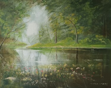 Painting titled "Ballynahinch reflec…" by Cathal O Malley, Original Artwork, Oil