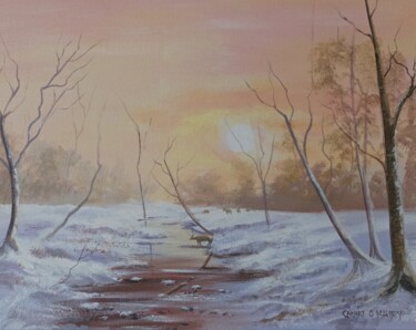 Painting titled "Winter light," by Cathal O Malley, Original Artwork, Acrylic