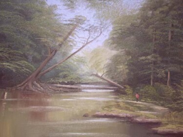 Pintura intitulada "stacys river" por Cathal O Malley, Obras de arte originais