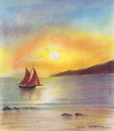 Painting titled "sailing home" by Cathal O Malley, Original Artwork