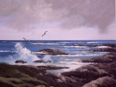 Painting titled "atlanticwaves" by Cathal O Malley, Original Artwork