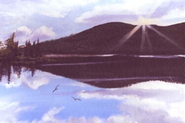 Painting titled "day break norway" by Cathal O Malley, Original Artwork