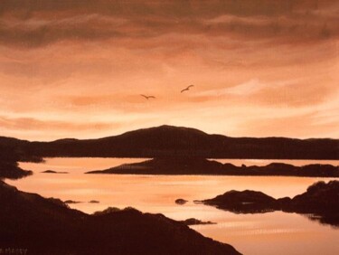Painting titled "renvyle sunset" by Cathal O Malley, Original Artwork