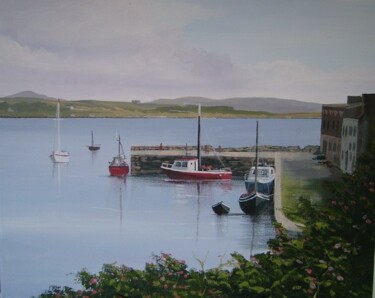 Peinture intitulée "roundstone harbour" par Cathal O Malley, Œuvre d'art originale