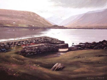 Ζωγραφική με τίτλο "leenane pier" από Cathal O Malley, Αυθεντικά έργα τέχνης