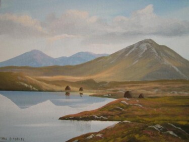 Painting titled "sunlit bogland" by Cathal O Malley, Original Artwork