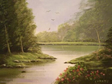 Painting titled "river birds" by Cathal O Malley, Original Artwork