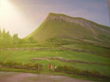 Painting titled "benbulben mountain,…" by Cathal O Malley, Original Artwork