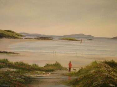Painting titled "glassilaun beach co…" by Cathal O Malley, Original Artwork
