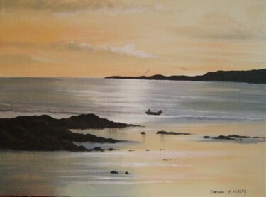 Painting titled "lonesome boatman" by Cathal O Malley, Original Artwork