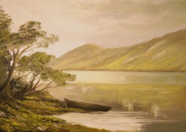 Painting titled "evening silence" by Cathal O Malley, Original Artwork