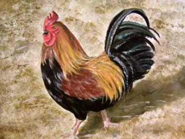 Painting titled "mr rooster" by Cathal O Malley, Original Artwork