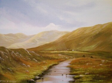 Peinture intitulée "mountain river" par Cathal O Malley, Œuvre d'art originale