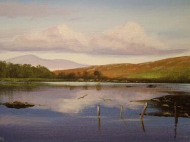 Peinture intitulée "lake scene,,west co…" par Cathal O Malley, Œuvre d'art originale