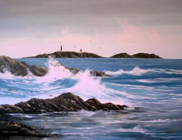Painting titled "slyne head lighthou…" by Cathal O Malley, Original Artwork