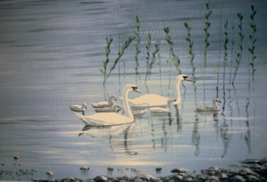 Peinture intitulée "swan lake" par Cathal O Malley, Œuvre d'art originale