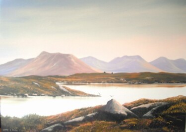 Painting titled "connemara lake" by Cathal O Malley, Original Artwork