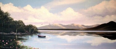 Malerei mit dem Titel "kylemore lake june…" von Cathal O Malley, Original-Kunstwerk