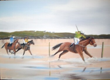 Painting titled "omey races" by Cathal O Malley, Original Artwork