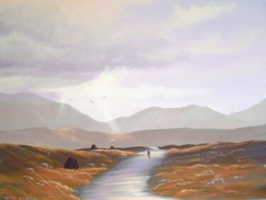 Painting titled "bog road leenane co…" by Cathal O Malley, Original Artwork