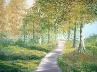Painting titled "forest walk 10" by Cathal O Malley, Original Artwork