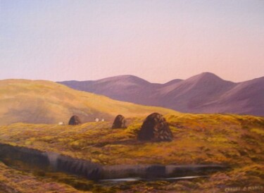 Pittura intitolato "turf stacks" da Cathal O Malley, Opera d'arte originale