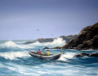 Pintura intitulada "atlantic swell" por Cathal O Malley, Obras de arte originais