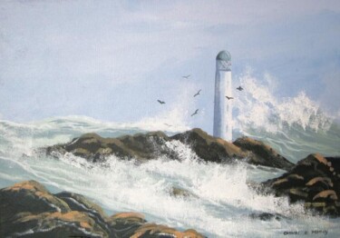 Painting titled "west coast lighthou…" by Cathal O Malley, Original Artwork