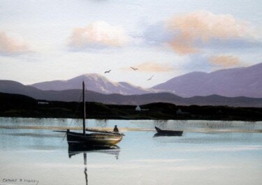 Картина под названием "roundstone boats" - Cathal O Malley, Подлинное произведение искусства