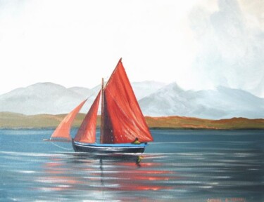Painting titled "glynsk galway hooker" by Cathal O Malley, Original Artwork