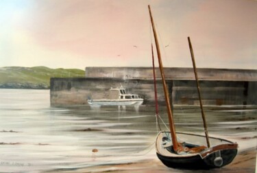 Painting titled "aughris pier co gal…" by Cathal O Malley, Original Artwork