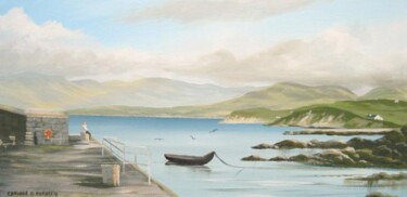Painting titled "pier at renvyle" by Cathal O Malley, Original Artwork