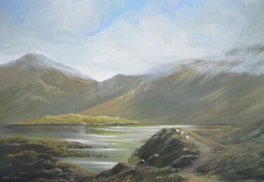 Painting titled "valley sheep" by Cathal O Malley, Original Artwork