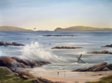Schilderij getiteld "aughrisbeg beach 20…" door Cathal O Malley, Origineel Kunstwerk