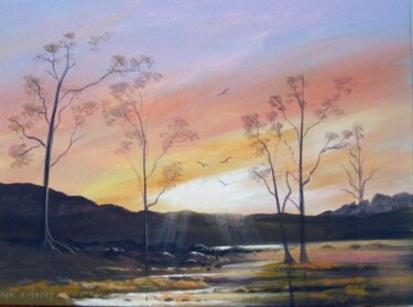 Painting titled "west coast sunset" by Cathal O Malley, Original Artwork