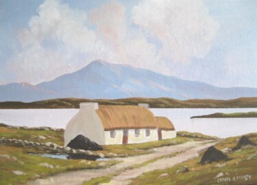 Painting titled "galway cottage irel…" by Cathal O Malley, Original Artwork