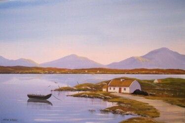 Peinture intitulée "connemara cottages" par Cathal O Malley, Œuvre d'art originale