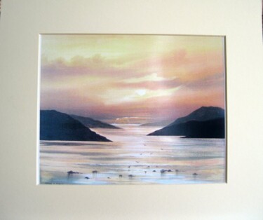 Painting titled "kylemore sunset" by Cathal O Malley, Original Artwork
