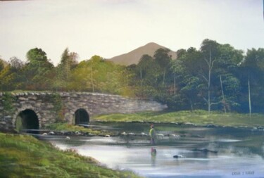 Pintura titulada "ballinahinch river…" por Cathal O Malley, Obra de arte original