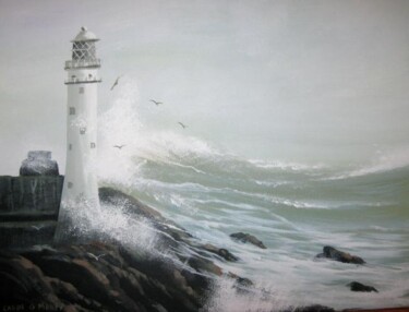 Malarstwo zatytułowany „fastnet lighthouse…” autorstwa Cathal O Malley, Oryginalna praca