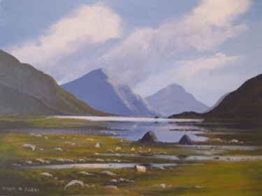 Painting titled "connemara evening" by Cathal O Malley, Original Artwork