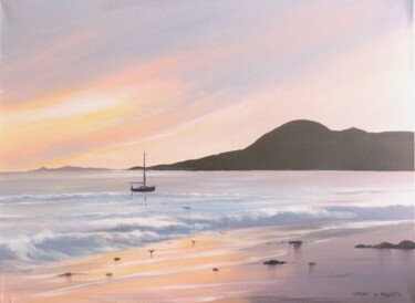 Painting titled "cleggan head sunset" by Cathal O Malley, Original Artwork