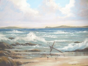 Painting titled "aughrisbeg storm" by Cathal O Malley, Original Artwork