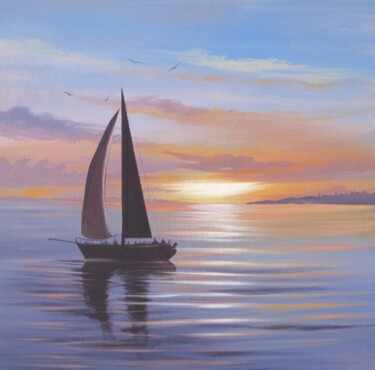 Peinture intitulée "sailing into rounds…" par Cathal O Malley, Œuvre d'art originale
