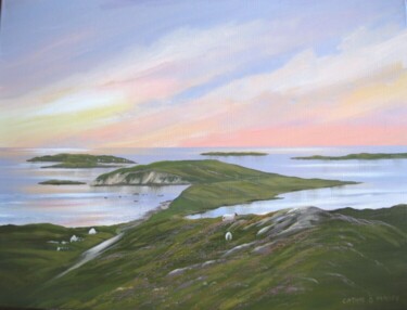Painting titled "sky road clifden" by Cathal O Malley, Original Artwork