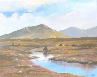 Pintura intitulada "connemara-bog.jpg" por Cathal O Malley, Obras de arte originais